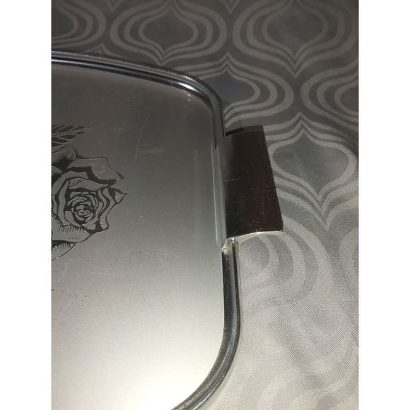 Silhouette Silver Tone Tray with Roses, Mid Century Silhouette Tray, Silver Tone - Picture 3 of 7